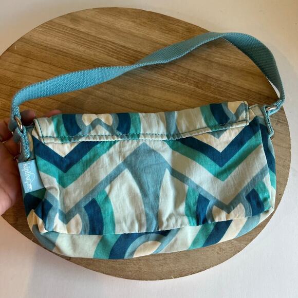 Kipling Blue Mod Swirl Print Slim Canvas Shoulder Bag - Picture 5 of 13